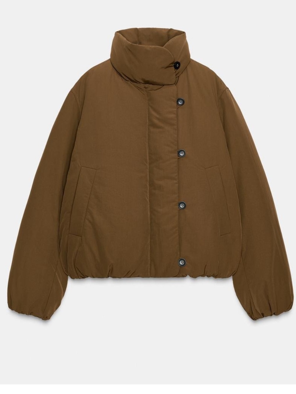 Zara ZW Collection Chocolate Quilted Padded Jacket S NWT